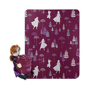 AiƐ̏2 Ai  t[X uPbg ObY Disney Frozen 2, "Dandelion Anna" Character Shaped Pillow and Fleece Throw Blanket Set, 40" x 50", Multi Color, 1 Count