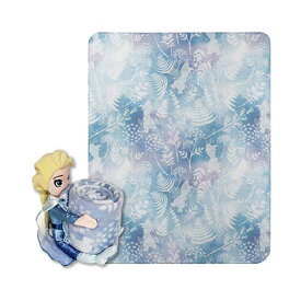 アナと雪の女王2 エルサ 枕 フリース ブランケット グッズ Disney Frozen 2, "Whimsical Patter Elsa" Character Shaped Pillow and Fleece Throw Blanket Set, 40" x 50", Multi Color, 1 Count