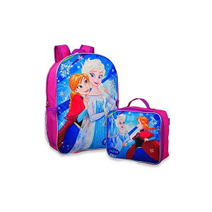 AiƐ̏ GT Ai bN obNpbN obO ΂  fBYj[ LbY q Group Ruz Frozen Anna, Elsa 16" Backpack with Detachable Matching Lunch Box