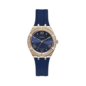 �Q�X �r���v GUESS GW0034L4 ���f�B�[�X �����p �E�H�b�` ���v GUESS Women's Stainless Steel Analog Quartz Watch with Silicone Strap, Blue, 18 (Model: GW0034L4)