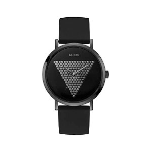 �Q�X �r���v GUESS W1161G2 �����Y �j���p �E�H�b�` ���v Guess Imprint Quartz Black Dial Men's Watch W1161G2