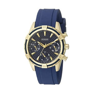 �Q�X �r���v GUESS U0562L2 ���f�B�[�X �����p �E�H�b�` ���v GUESS Women's U0562L2 Sporty Gold-Tone Stainless Steel Watch with Blue Dial, Crystal-Accented Bezel and Silicone Strap Buckle