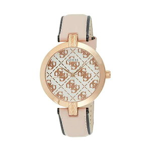 �Q�X �r���v GUESS GW0027L2 ���f�B�[�X �����p �E�H�b�` ���v GUESS Women's Stainless Steel Analog Quartz Watch with Leather Strap, Pink, 15.9 (Model: GW0027L2)