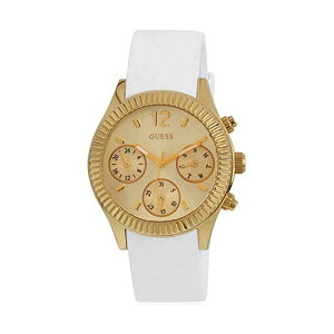 �Q�X �r���v GUESS W0324L1 ���f�B�[�X �����p �E�H�b�` ���v GUESS W0324L1 Women's White and Silver-Tone Sparkling Hi-Energy Mid-Size Watch