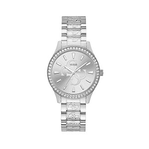 �Q�X �r���v GUESS W1280L1 ���f�B�[�X �����p �E�H�b�` ���v GUESS Women's 38mm Steel Bracelet & Case Quartz Silver-Tone Dial Analog Watch W1280L1