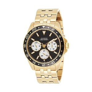 �Q�X �r���v GUESS W1107G4 �����Y �j���p �E�H�b�` ���v GUESS Men's 44mm Gold-Tone Steel Bracelet & Case Quartz Black Dial Analog Watch W1107G4