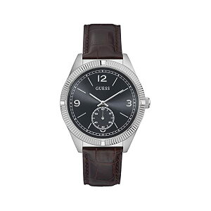 �Q�X �r���v GUESS W0873G1 �����Y �j���p �E�H�b�` ���v Guess York Black Dial Leather Strap Men's Watch W0873G1