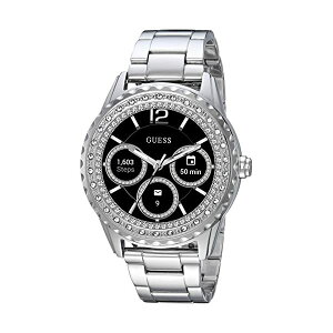 �Q�X �r���v GUESS C1003L3 ���f�B�[�X �����p �E�H�b�` ���v GUESS Women's Connect Androidwear Touchscreen Watch with Stainless Steel Strap, Silver, 10 (Model: C1003L3)