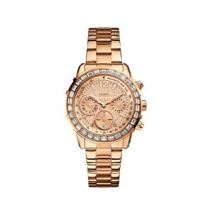 �Q�X �r���v GUESS U0016L5 ���f�B�[�X �����p �E�H�b�` ���v GUESS Women's U0016L5 Dazzling Hi-Energy Rose Gold-Tone Chronograph Sport Watch with Genuine Crystal Accents