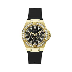 �Q�X �r���v GUESS GW0118L1 ���f�B�[�X �����p �E�H�b�` ���v GUESS Women's Stainless Steel Quartz Watch with Silicone Strap, Black, 20 (Model: GW0118L1)