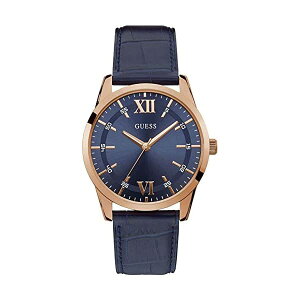 �Q�X �r���v �����Y �j���p GUESS W1307G2 ���v �E�H�b�` GUESS Men's 42mm Blue Leather Band Steel Case Quartz Analog Watch W1307G2