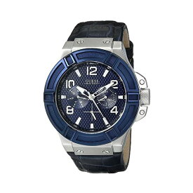 ゲス 腕時計 メンズ 男性用 GUESS W0040G7 時計 ウォッチ Guess Men's W0040G7 Stainless Steel Blue Genuine Leather Multi-Function Watch