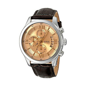 �Q�X �r���v �����Y �j���p GUESS W0192G1 ���v �E�H�b�` GUESS W0192G1 Men's Chronograph,Stainless Steel Case,Brown Leather Strap,50m WR