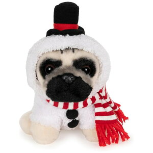�K���h �_�O�E�U�E�p�O �X�m�[�}�� �z���f�[ �ʂ������ �� 5�C���` GUND Doug The Pug Snowman Holiday Plush Stuffed Animal Dog, 5