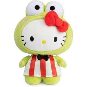 �K���h �T�����I �n���[�L�e�B ���낯�낯����� �ʂ������ �v���~�A���ʂ������ �Ώ۔N�� 1�Έȏ� �O���[�� 9.5�C���` GUND Sanrio Hello Kitty Keroppi Plush Toy, Premium Stuffed Animal for Ages 1 and Up, Green, 