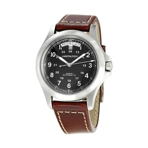 �n�~���g�� �r���v �E�H�b�` Hamilton H64455533 �I�[�g�}�`�b�N �������� �����Y �j���p Hamilton Men's Stainless Steel Automatic Watch with Leather Strap, Brown, 20 (Model: H64455533)