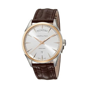 n~g rv EHb` Hamilton H42525551 WY}X^[ I[g}`bN  Y jp Hamilton Men's Jazzmaster Gold Swiss-Automatic Watch with Leather Calfskin Strap, Brown, 22 (Model: H42525551)