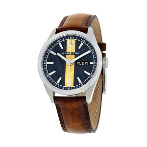 n~g rv EHb` Hamilton H43311541 NH[c Y jp Men's Hamilton Broadway Day Date Quartz Brown Leather Strap Watch H43311541