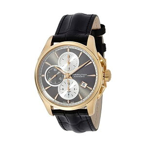 n~g rv EHb` Hamilton H32546781 WY}X^[ I[g}`bN  Y jp Hamilton Men's Jazzmaster Gold Swiss-Automatic Watch with Leather Calfskin Strap, Black, 22 (Model: H32546781)