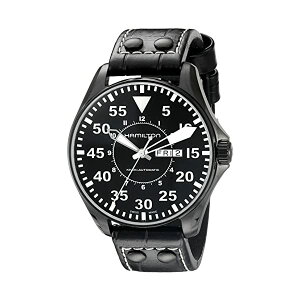 �n�~���g�� �r���v �E�H�b�` Hamilton H64785835 �J�[�L �L���O �p�C���b�g �����Y �j���p Hamilton Men's H64785835 Khaki King Pilot Black Dial Watch