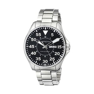 �n�~���g�� �r���v �E�H�b�` Hamilton H64715135 �J�[�L �L���O �p�C���b�g �����Y �j���p Hamilton Men's H64715135 Khaki King Pilot Black Day Date Dial Watch