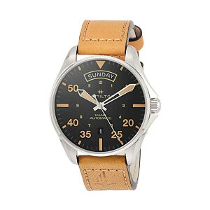 n~g rv EHb` Hamilton H64645531 J[L ArG[V Y jp Hamilton H64645531 Khaki Aviation Day Date Men's Watch Tan Leather 42mm