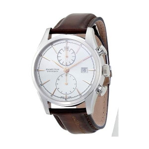 �n�~���g�� �r���v �E�H�b�` Hamilton H32416581 �W���Y�}�X�^�[ �I�[�g�}�`�b�N �������� �����Y �j���p Hamilton Jazzmaster White Dial SS Leather Chrono Automatic Men's Watch H32416581