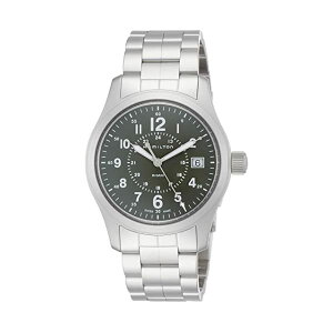 �n�~���g�� �r���v �E�H�b�` Hamilton H68201163 �J�[�L �O���[�� �t�B�[���h �����Y �j���p Hamilton Khaki Field Green Dial Stainless Steel Men's Watch H68201163