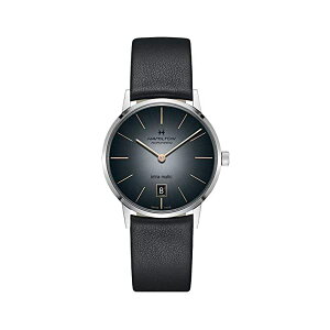 �n�~���g�� �r���v �E�H�b�` Hamilton H38455781 �I�[�g�}�`�b�N �������� �����Y �j���p Hamilton H38455781 Intra-Matic Automatic Men's Watch Black Leather