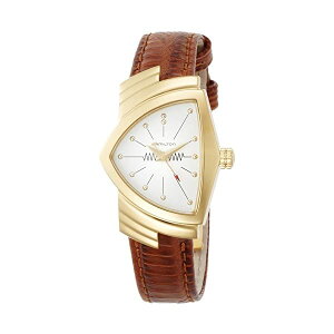 �n�~���g�� �r���v �E�H�b�` Hamilton H24101511 �x���`���� ���f�B�[�X �����p H24101511 Hamilton Ventura Womens Watch Rose Gold PVD Case White Dial Brown Leather NEW