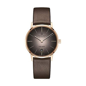 �n�~���g�� �r���v �E�H�b�` Hamilton H38465501 �����Y �j���p Hamilton H38465501 Intra-Matic Auto Men's Watch Brown Leather/Rose Gold