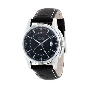 �n�~���g�� �r���v �E�H�b�` Hamilton H32585531 �W���Y�}�X�^�[ �����Y �j���p Hamilton Men's H32585531 Jazzmaster Traveler Black GMT Dial Watch