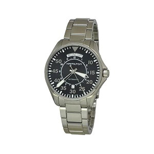 �n�~���g�� �r���v �E�H�b�` Hamilton H64615135 �J�[�L �p�C���b�g �����Y �j���p Hamilton Men's Khaki Pilot Day Date - H64615135 Black One Size