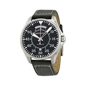 �n�~���g�� �r���v �E�H�b�` Hamilton H64615735 �I�[�g�}�`�b�N �������� �����Y �j���p Hamilton H64615735 Black Dial & Leather Strap Automatic Men's Watch