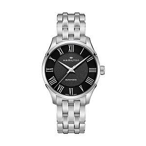 n~g rv EHb` Hamilton H42535130 WY}X^[ I[g}`bN  Y jp Hamilton Jazzmaster Automatic Black Dial Silver Steel Bracelet Men's Watch H42535130