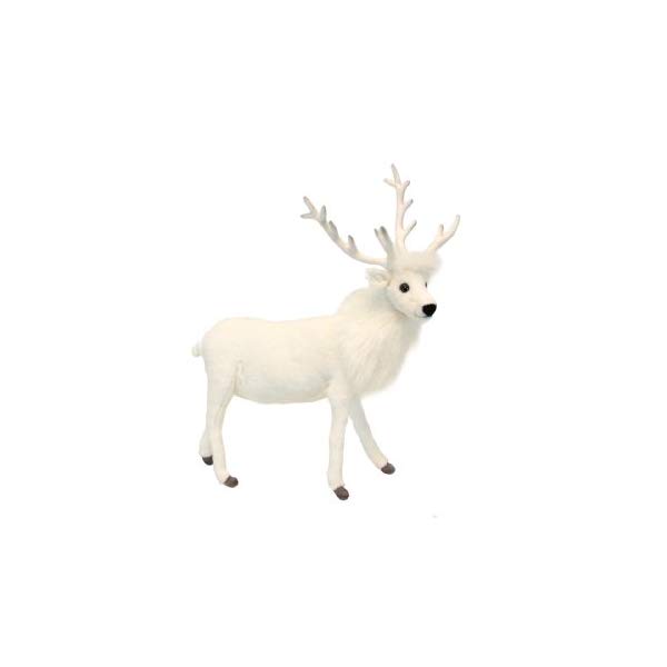 ハンサ トナカイ ホワイト 白 19インチ ぬいぐるみ Hansa Reindeer Plush, White, 19