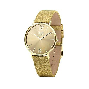 �A�C�X�E�H�b�` �r���v IceWatch ���f�B�[�X �����p Ice-Watch City Sparkling Glitter Gold Sequin Leather Strap 32mm Women's Watch 015081