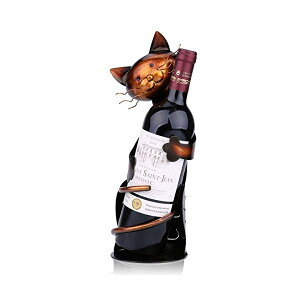 ���C���z���_�[ �C�O�A���i Tooarts Cat Shaped Wine Holder Wine Rack shelf Metal Sculpture Practical Home decoration Crafts