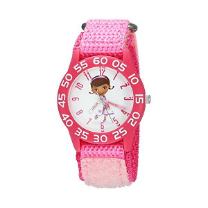 fBYj[ LbYrv DISNEY Girls Doc McStuffins Analog-Quartz Watch with Nylon Strap, Pink, 15 (Model: WDS000286