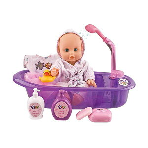 ベビードール 赤ちゃん人形 着せ替え おままごと Liberty Imports Little Newborn Baby 13-Inch Bathtime Dollath Set - Real Working Bathtub with Detachable Shower Spray and Accessories for Kids Pretend Play