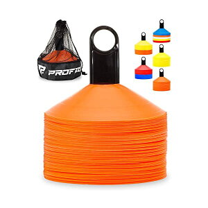 TbJ[ tbg{[ X|[c g[jOMA K g[i[ tBbglX   g[jO  ؃g Pro Disc Cones (Set of 50) - Agility Soccer Cones with Carry Bag and Holder 
