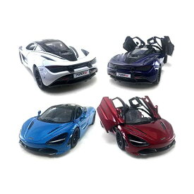 マクラーレン モデルカー ダイキャスト 模型 ミニカー グッズ 納車祝い プレゼント インテリア スーパーカー HCK Set of 4 2017 Mc Laren 720S - Pull Back Toy Sports Cars 1:36 Scale (Red/Indigo/White/Blue)