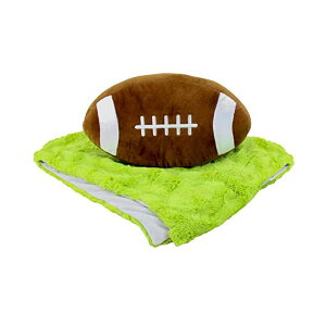 Or[{[ Atg uPbg Zbg ʂ NbV ObY Animal Adventure | Cuddle Bundles | Football Theme | Super-Soft Machine Washable Blankie & Plush Toy, Brown and Green, One Size
