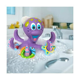 お風呂で遊べる 輪投げ 投げ輪 オクトパス タコ キッズ ベビー バスタイム おもちゃ プレゼント 贈り物 Nuby Floating Purple Octopus with 3 Hoopla Rings Interactive Bath Toy