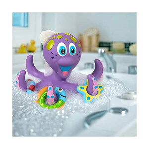 CŗVׂ ֓  INgpX ^R LbY xr[ oX^C  v[g 蕨 Nuby Floating Purple Octopus with 3 Hoopla Rings Interactive Bath Toy