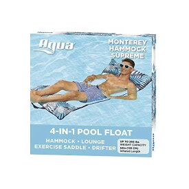 アクアデラックス リゾート ハンモック ラウンジチェア ドリフター サドル プール遊び 浮き輪 グッズ おもちゃ フロート 水遊び 海水浴 Aqua LEISURE Supreme Soft Resort Quality Monterey Hammock, 4-in-1 Multi-Purpose Inflatable Pool Float (AZL18904Z)
