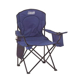 コールマン キャンピングチェア ブルー ビルトイン 4缶クーラーポーチ付き アウトドアチェア キャンプチェア 折り畳み椅子 簡単 頑丈 耐荷重約147kg Coleman Camping Chair with Built-in 4 Can Cooler
