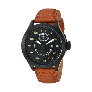 CrN^ rv INVICTA CBN^ v ArG[^[ Invicta Men's 'Aviator' Quartz Stainless Steel and Leather Casual Watch, Color Brown (Model: 22974)