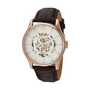 CrN^ rv INVICTA CBN^ v IuWF D A[g Invicta Men's 'Objet D Art' Automatic Stainless Steel and Leather Casual Watch, Color:Brown (Model: 22596)