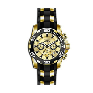 CrN^ rv INVICTA CBN^ v v_Co[ Invicta Men's 'Pro Diver' Quartz Gold-Tone and Silicone Casual Watch, Color Black (Model: 22346)